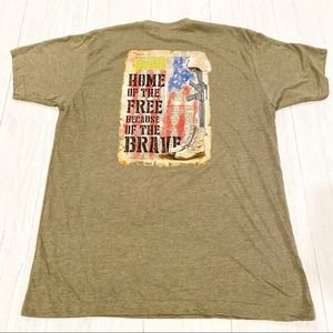 Home Of The Free Because of the Brave Verse John 15:13 His Word T-Shirt Men's XL
